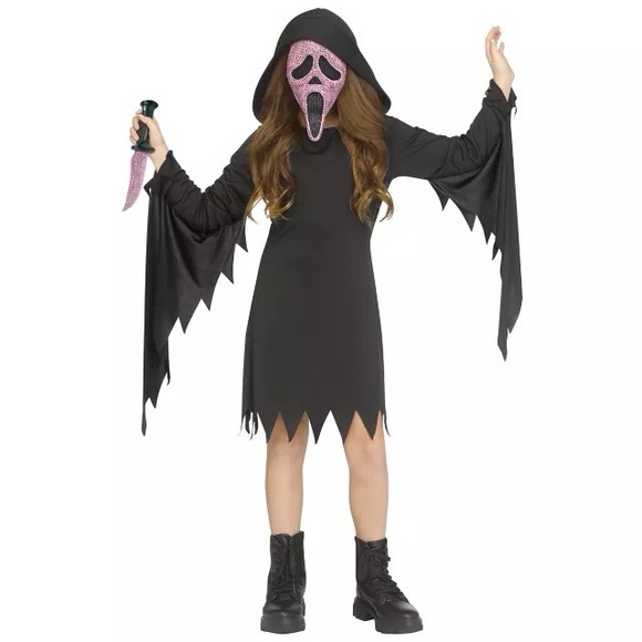 Girls Spirit Halloween Scream Ghost Face Dress - Picture 1 of 12